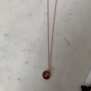Kate spade S initial rose gold pendant necklace